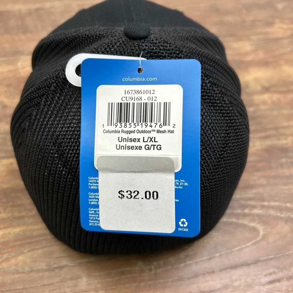 NWT Columbia‎ Rugged Outdoor Tree Flag Mesh Back Trucker Hat Patch USA Black